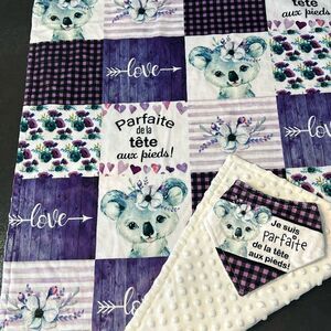 Beautiful flannel baby blanket with dots